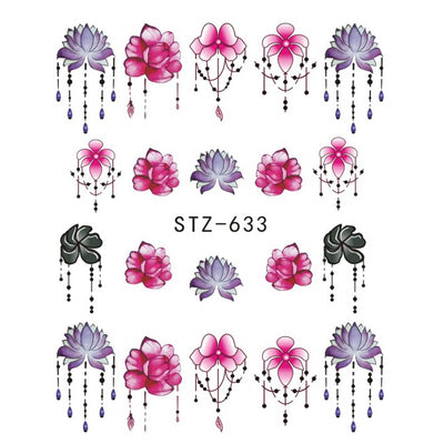 1Pcs Nail Sticker Butterfly Flower Water Transfer Decal Sliders for Nail Art Decoration Tattoo Manicure Wraps Tools Tip JISTZ508