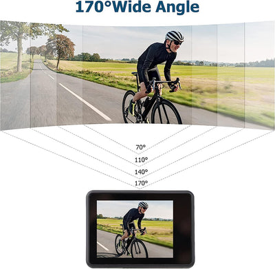 Action Camera 4K/60FPS Fotocamera Sportiva HD Da 24 MP Impermeabile Wifi Scatto Grandangolare a 170° Telecomando Wireless Bluetooth Memoria Espandibile Da 64 GB Con Scheda TF Da 16 GB