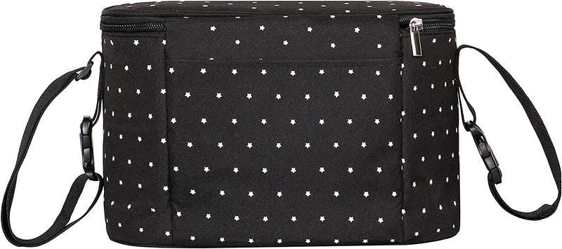 Borsa Passeggino Borsa Organizer,Impermeabile Borsa per Passeggino Universale,Multifunzione Borsa Cambio Neonato Con Tracolla,Borsa per Neonati per Biberon, Pannolini, Giocattoli, Snack(Punto Nero)