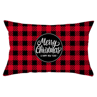 Christmas Printed Linen Backrest Pillowcase