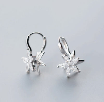 Diamond Flower Earrings