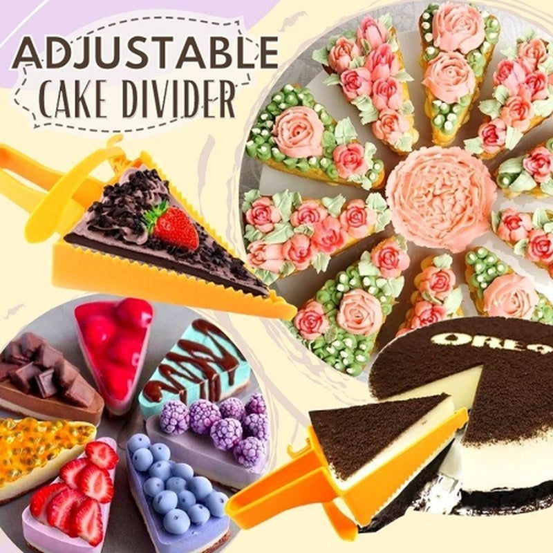 Adjustable Cake Divider Slicer Triangle Baking Pastry Divider Plastic Baking Cutter Reusable Cakes Knife