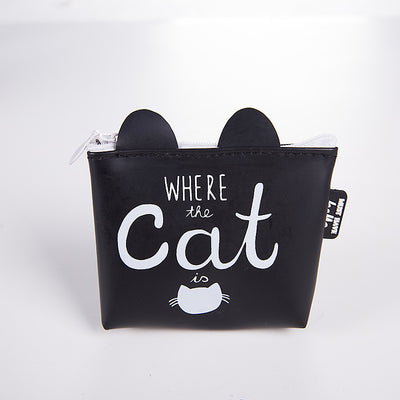 Cat Silicone Key Case Small Wallet in Hand