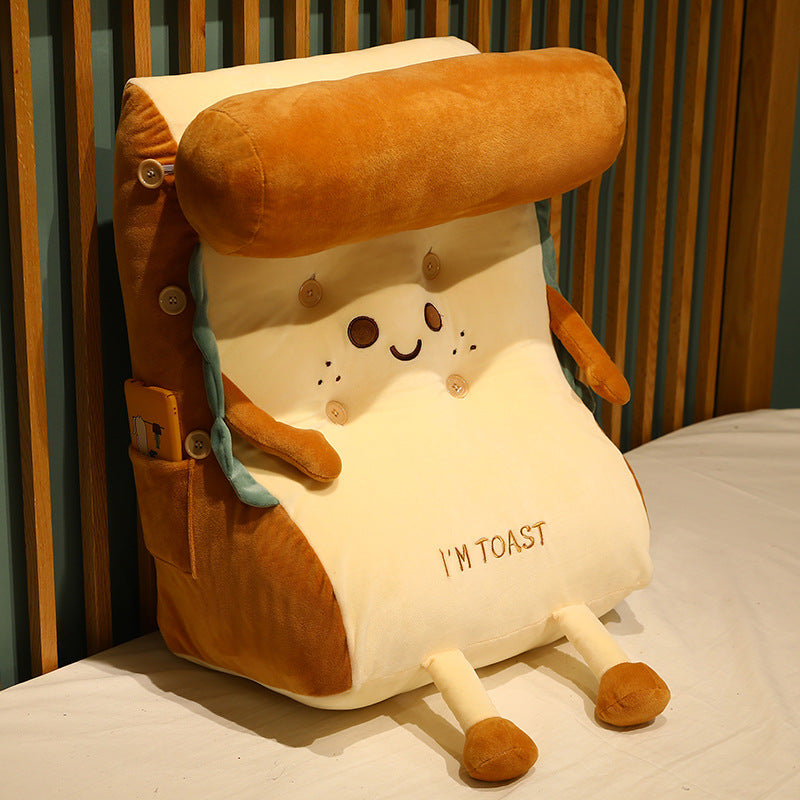 Toast Bread Bedside Cushion Back Pillow with Headrest Sofa Office Bay Window Waist Pillow Waist Support Waist Neck Pillow