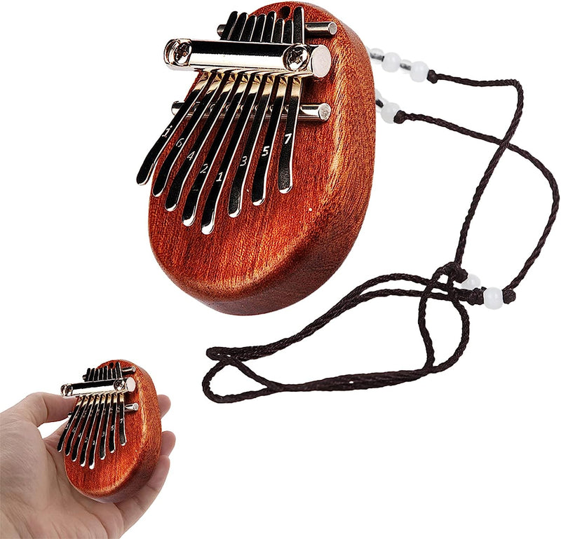 Mini Kalimba a 8 Tasti, Kalimba, Pianoforte Kalimba a 8 Tasti, Mini Pianoforte per Pollice, in Legno Massiccio, Strumenti Musicali Portatili, Con Cordino, per Bambini, Adulti E Principianti