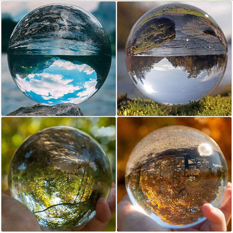 Sfera Di Vetro, K9 Sfera Di Cristallo, 80Mm K9 Sfera Vetro Trasparente per Fotografia, Sfera Di Cristallo Palle Di Vetro per Foto, per Fotografia, Decorazione, Divinazione