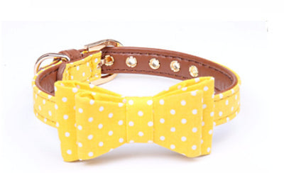 Polka Dot Dog Triangle Scarf Collar Leash Pet Pu Dog Leash