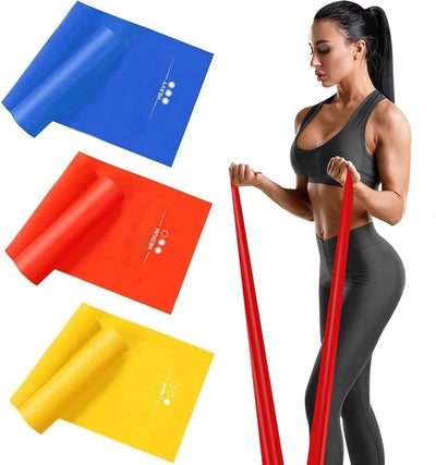 Elastico Fitness (3 Pezzi)1.5M /1.8M /2M,Con 3 Livelli Di Resistenza, È Ideale per Yoga, Pilates, Allenamento Di Forza E Flessibilità E Stretching