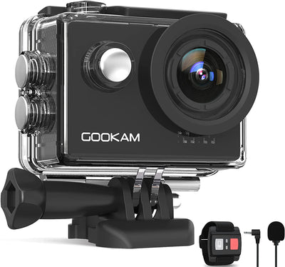 4K 60Fps Action Cam 20MP EIS Wifi Fotocamera Subacquea Impermeabile 40M Sott'Acqua Sports Camera 170° Grandangolare Telecomando Microfono Esterno 2X1350Mah Batterie E Accessori