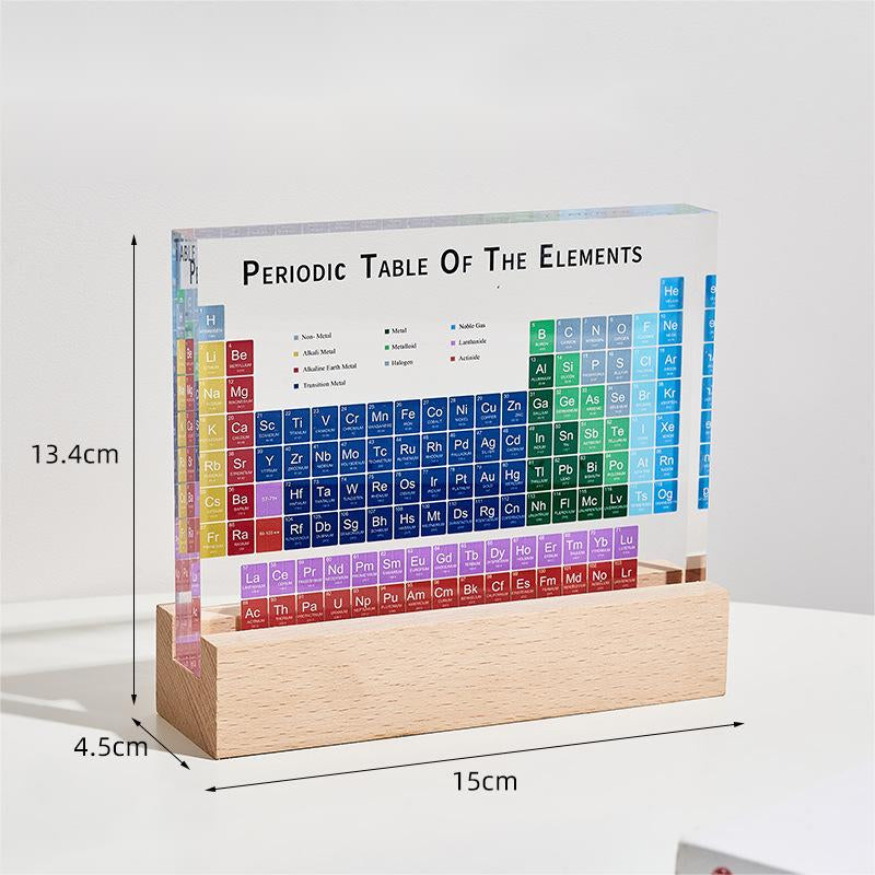 Acrylic Periodic Table of Elements with Real Samples with the Light Base Ornament School Teaching Display Chemical Real Element