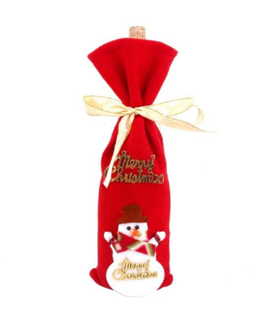 Christmas Table Flannel Fabric Wine Gift Box Wine Bottle Bag