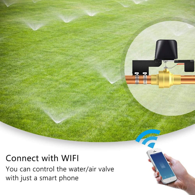 Smart Water Valve - Valvola Di Intercettazione Wifi, Compatibile Con Alexa E Google, Controllo Vocale Automatico, Controllo Bluetooth, per Cucina, Giardino, Fattoria (Nero)