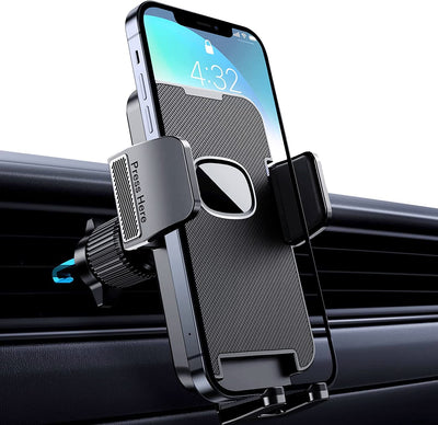 Porta Cellulare Da Auto [Clip per Gancio Qualità Militare] 360 Gradi Di Rotazione Supporto Telefono Auto per Presa D'Aria Dell'Auto Portacellulare Auto per Universale Smartphone Iphone Android (Black)