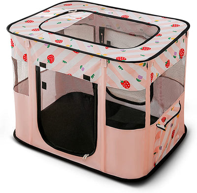 Pieghevole Portatile Scatola Recinto per Cani Impermeabile Box per Animali Recinto Box per Animali Cani Gatti Cuccioli Con Cerniera per Interno Esterno Rosa A