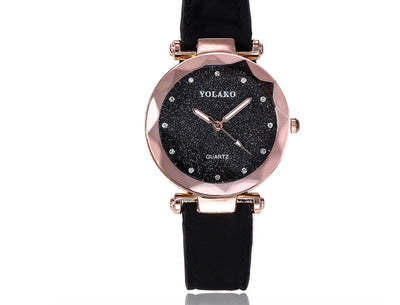 Matte Belt Color Foundation with Diamond Dial Quartz Watch