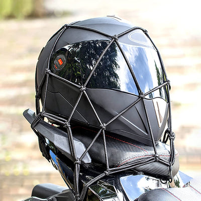 Rete Ragno Elastica, Rete Bicicletta, Rete Portapacchi Ragnatela Ragno Accessori Moto Corda Elastica Con Gancio per Casco Bagaglio, 40 X 40Cm, Nero