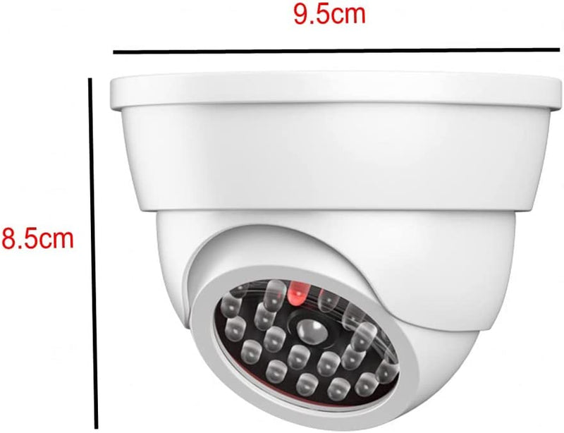 2 X Videocamera Telecamera Finta Sorveglianza Da Esterno Interno Con Lampeggiante IR Infrarossi CCTV, Bianco