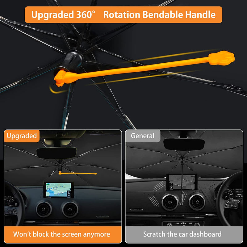 Ombrello per Parabrezza Anteriore per Auto, Rotazione a 360 ° Sggiornata Copertura Parasole, Protezione UV E Isolamento Termico Pieghevole Visiera, M