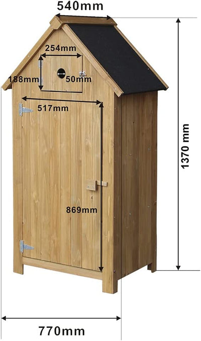 Armadio Da Giardino a Casetta in Legno D'Abete Con Tetto in Bitume 770X540X1370 Mm per Esterni