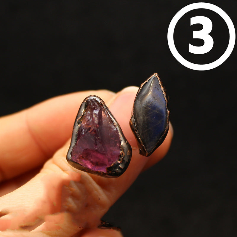 Medieval Vintage Purple Quartz Original Stone Ring