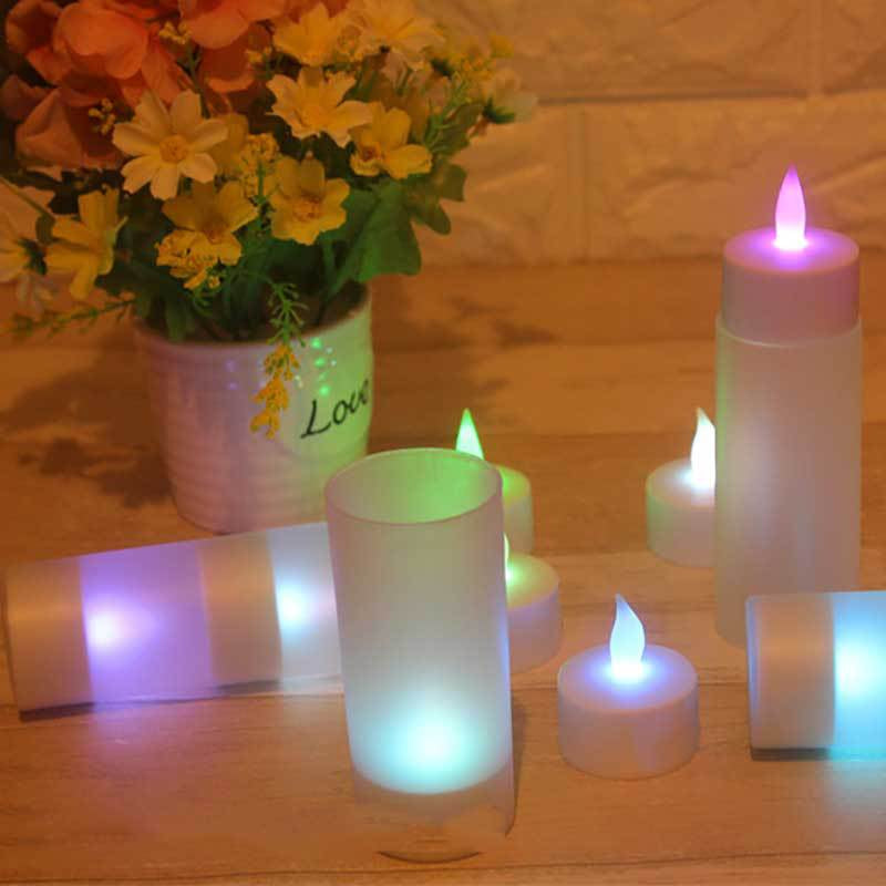 LED Glow Rechargeable Yellow Flashing Candle Lamp