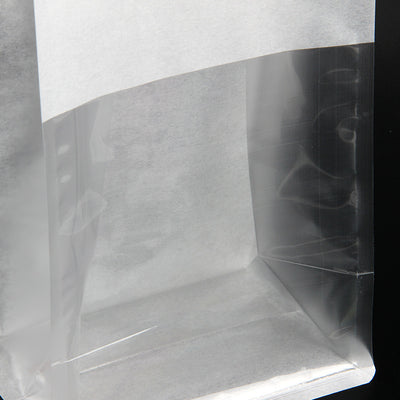 Eight Side Seal Transparent Bread Bag White Kraft Paper Bag Food Packaging Bag