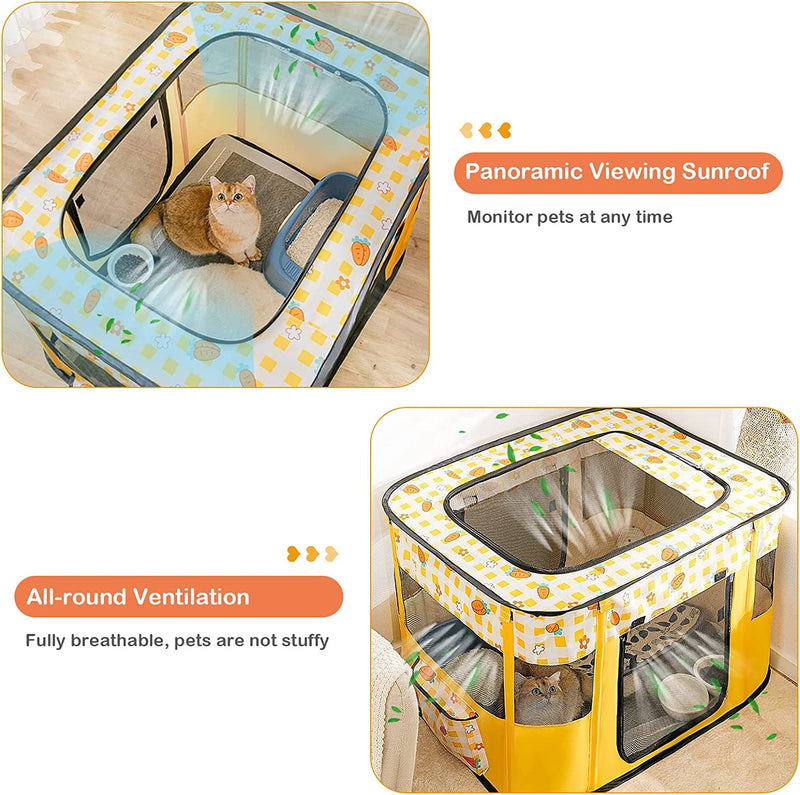 Pieghevole Portatile Scatola Recinto per Cani Impermeabile Box per Animali Recinto Box per Animali Cani Gatti Cuccioli Con Cerniera per Interno Esterno Rosa A