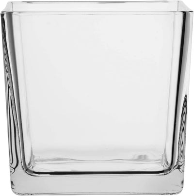 Vaso Di Vetro 12.5 Cm Cubo Contenitore Vaso Fiori Centrotavola Cubo Vetro Portacandele Vetro Vaso Vetro Trasparente Vasi Da Interno Vaso Quadrato | Ø 13 Cm | Cassia