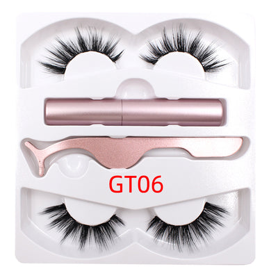 Magnetic Liquid Eyeliner & Magnetic False Eyelashes & Tweezer Set Waterproof Long Lasting Eyeliner False Eyelashes