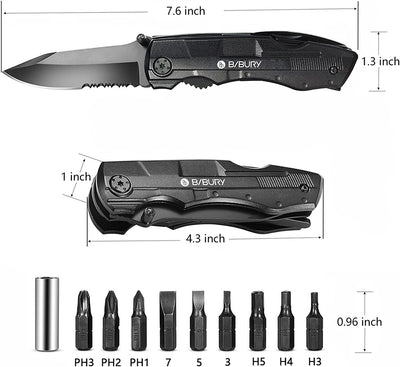 Coltello Multiuso, 5 in 1 Coltello Tascabile Multifunzione in Acciaio Inossidabile, Pinza Multiuso Con Coltello, Pinze, Cacciavite per Campeggio, Sopravvivenza All'Aperto, Pesca, Caccia, Ecc.