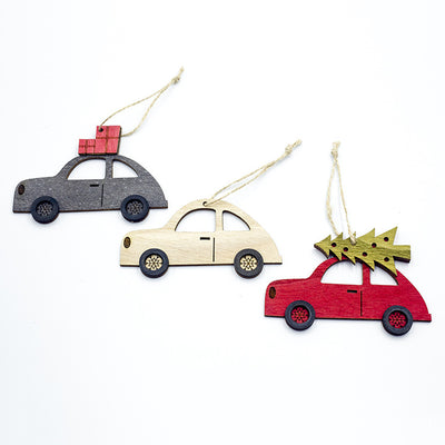 Creative Wooden Painted Car Decoration Pendant