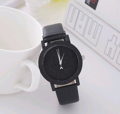 Stylish and Simple Starry Belt Watch, Female Frosted Quartz Watch Student Couple Watch Pair