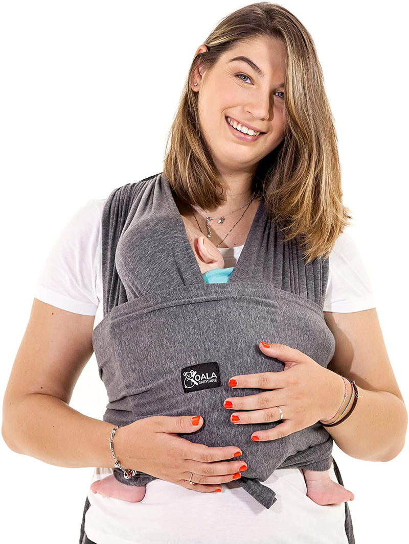 Fascia Porta Bebe Neonato Facile Da Indossare, Regolabile E Unisex - Marsupio Neonati Multiuso Adatto Fino a 9Kg - Fascia Porta Bambino Antracite