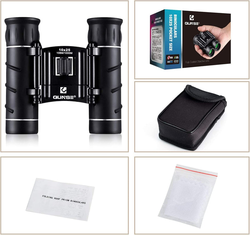10X25 Binocolo Professionale Compatto, Cannocchiale, Mini Binocolo Tascabile per Bird Watching, Escursionismo,Campeggio Caccia, Viaggio, Sportivi,Concerti
