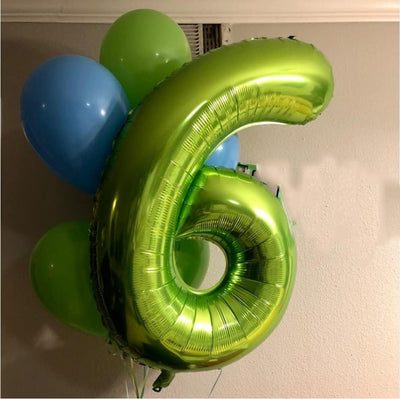 Palloncini Compleanno 6 Anni Verdi - 101 CM Giganti Palloncini Numeri 6 Verde - Decorazioni Festa Compleanno - Gonfiabili Elio O Aria