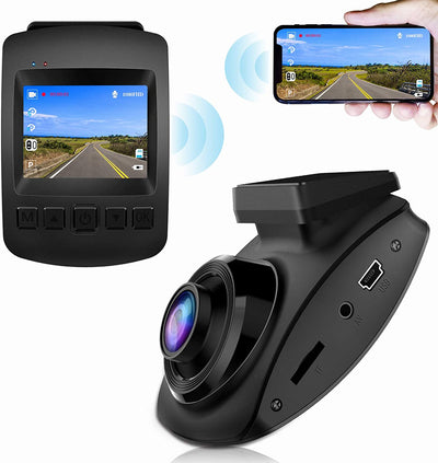 【2023 Nuova Versione】 Telecamera per Auto Wifi Full HD 1080P, Dashcam Schermo Da 2 Pollici 170 ° Grandangolo, Videocamera per Auto Con Monitor Di Parcheggio