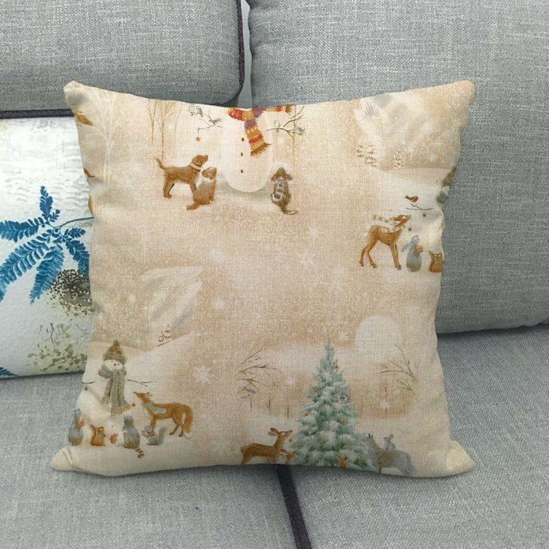 New Year Christmas Series Linen Pillowcase