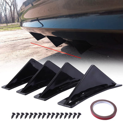 4 Pz Auto Paraurti Posteriore Lip Diffusore Universale Pinna Di Squalo Nero Lucido Forma Curva Paraurti Posteriore Spoiler Diffusore Ala Splitter Accessori