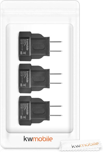 3X Adattatore Da Viaggio per USA - Spina per Stati Uniti Canada Messico per Ricaricare Cellulare Tablet Pc - Confezione Da 3 Adapter