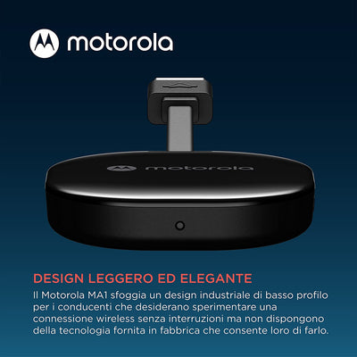 Adattatore Wireless per Auto  MA1 Android Auto - Connessione Istantanea Dallo Smartphone Allo Schermo Dell'Auto Con Facile Configurazione - Adattatore USB Plug-In Diretto