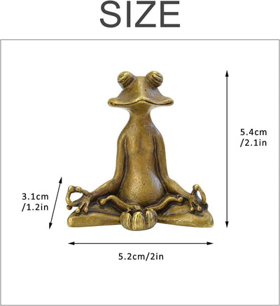 Statua Di Rana Da Meditazione, Figura Di Rana Buddista in Meditazione in Ottone Tradizionale Cinese per Ornamento Da Tavolo Decorazione Feng Shui