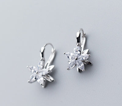 Diamond Flower Earrings