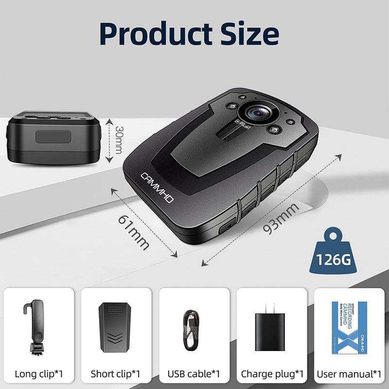 1296P 64GB Body Cam 12 Ore Con Audio E Video Design Della Scheda Esterna Scheda Di Memoria Sostituibile