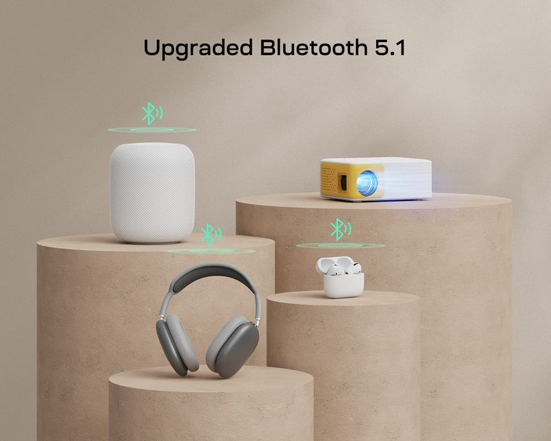 Proiettore Portatile Wifi Bluetooth - Mini Proiettore Full HD 1080P Supporto,  Proiettore per Telefono, Compatibile Con Pc/Tablet/Fire Stick/Ios E Android Phone