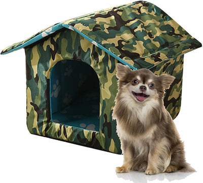 Inverno Caldo Gatto Casa,Casa per Gatti Calda Pieghevole per Gatti All'Aperto E Al Coperto - Cat Shelter Con Morbido Tappetino Rimovibile, Facile Da Montare Igloo Dog House per Cani