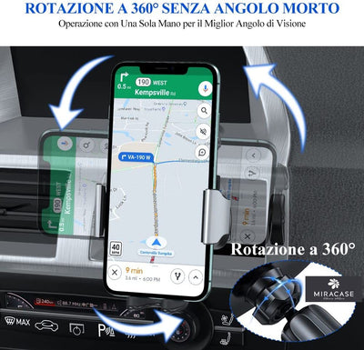 【2023-2A Generazione】 Porta Cellulare Auto E Supporto Telefono Flessibile per La Ventilazione Dell'Auto Porta Smartphone Universale Compatibile Con Iphone Serie 13/14 E Samsung