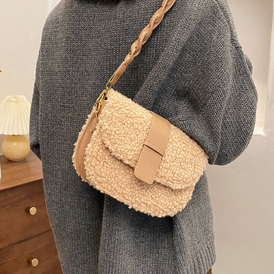 Fashion Plush Autumn and Winter Simple One-Shoulder Messenger Bag