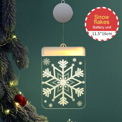 Creativity Christmas Decoration USB Lights LED Battery Lights Bells Elk String Lights 3D Acrylic Board Hanging Lights