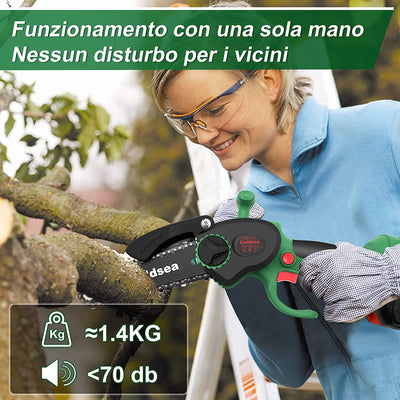 Mini Motosega a Batteria  2 Batteria 21V 800W Motosega a Batteria per Potatura 6 Pollici Sega a Batteria per Potatura per Il Giardinaggio Potatura Albero Taglio Del