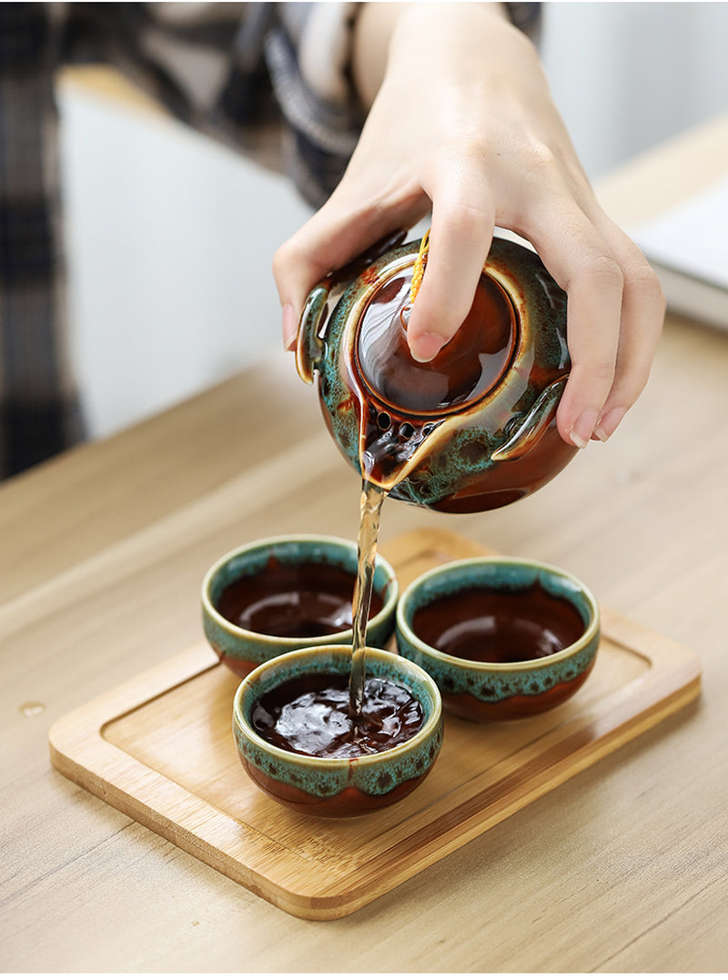 Complete Travel Kung Fu Tea Set Small Tea Tray Set